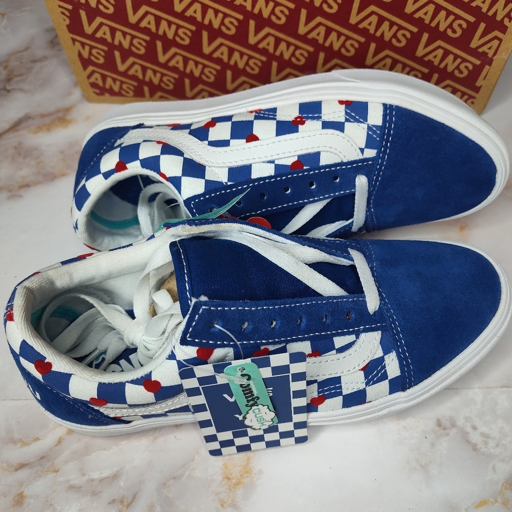 Vans Autism Awareness/ Valentine's Day Hearts Blue Red White